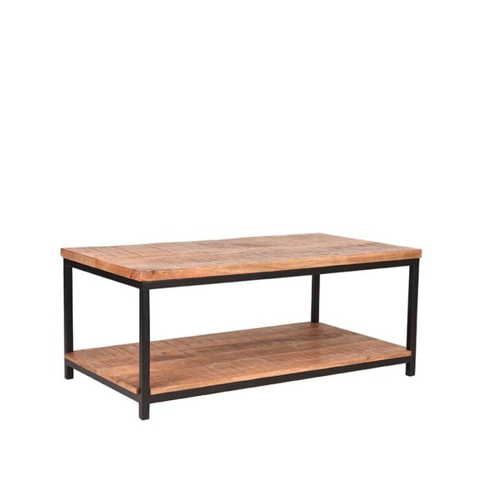 salontafel vintage rough mangohout 110x60x46 cm perspectief