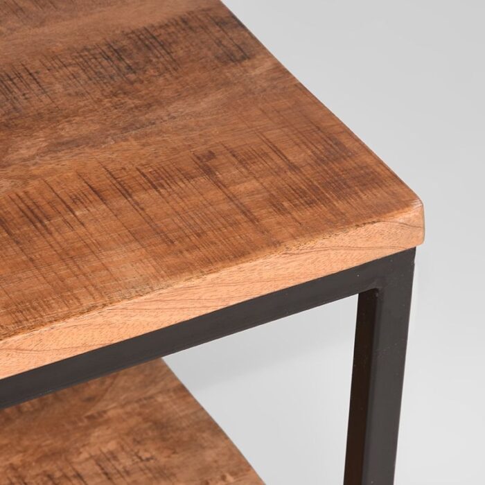 salontafel vintage rough mangohout 90x60x46 cm detail