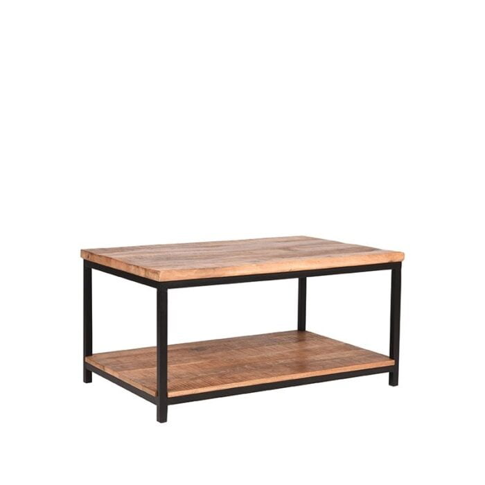 salontafel vintage rough mangohout 90x60x46 cm perspectief