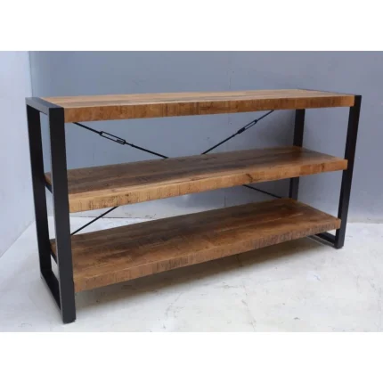 open boekenkast mangohout