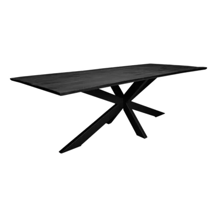 Zwarte rechthoekige tafel mangohout