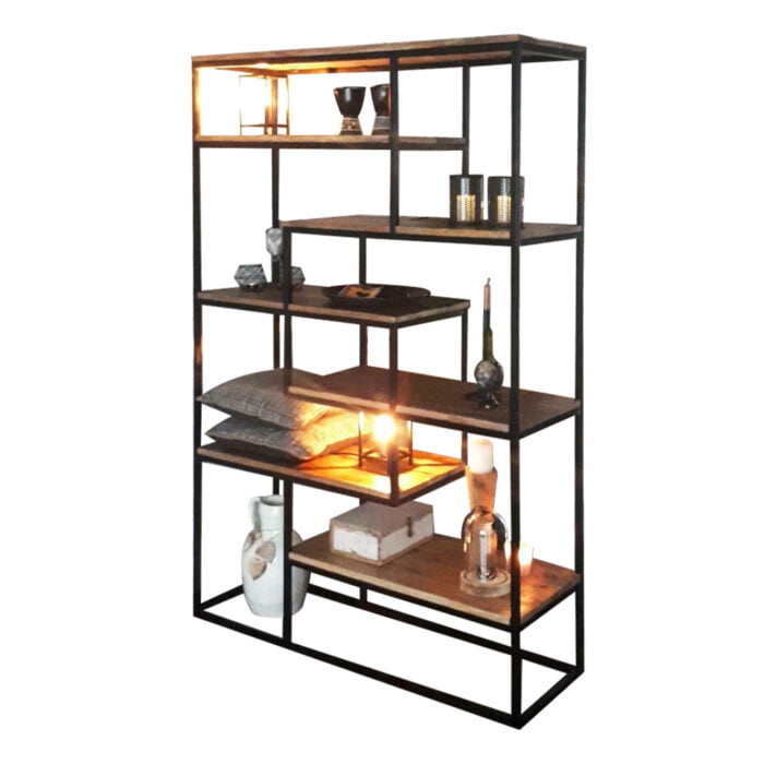 Vakkenkast 120cm van mangohout