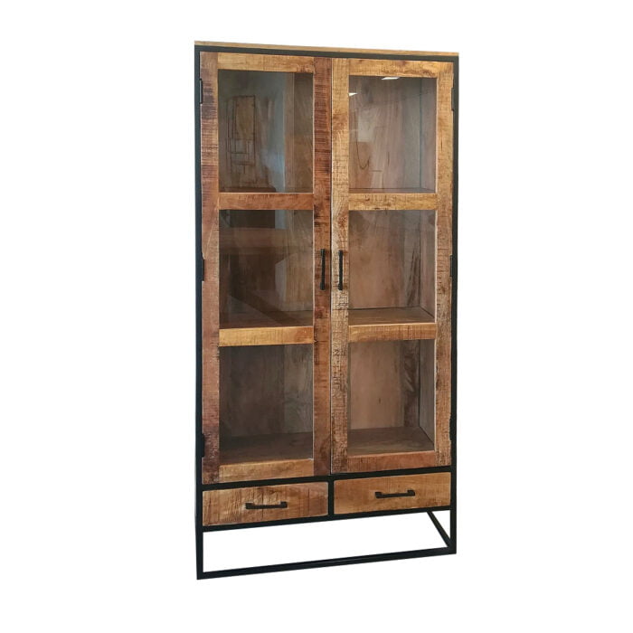 Vitrine kast mangohout