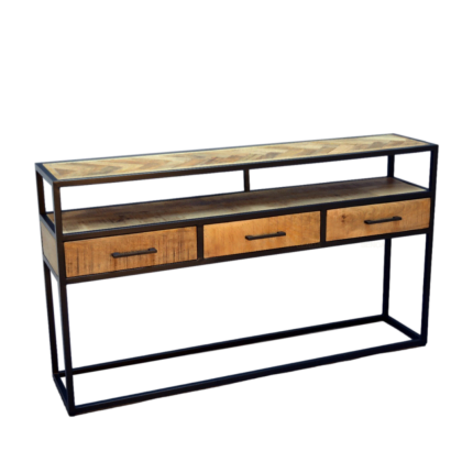 Mangohouten meubels sidetable visgraat
