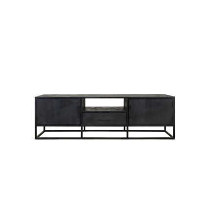 TV MEUBEL MIBR ZWART MANGOHOUT 165CM