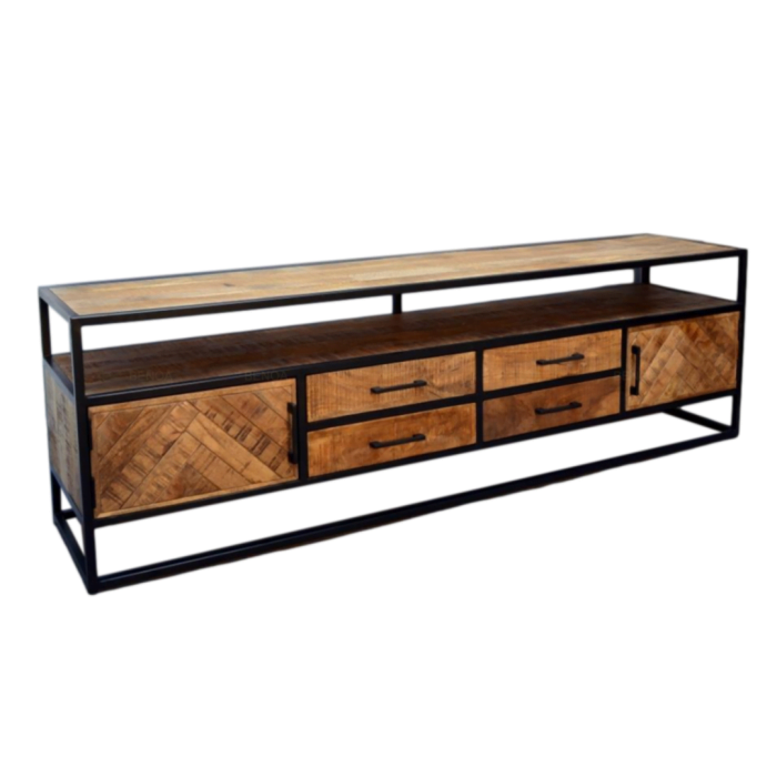 TV MEUBEL VISGRAAT MANGOHOUT 200CM