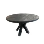 eettafel rond zwart mangohout