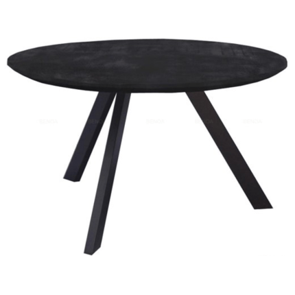 SALONTAFEL BEBE ZWART MANGOHOUT ROND 60 80CM
