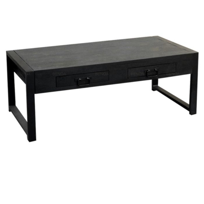 SALONTAFEL BEBR ZWART MANGOHOUT 2 LADES 120CM