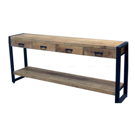 SIDETABLE BEBR MANGOHOUT 4 LADES EN EXTRA PLANK 180CM