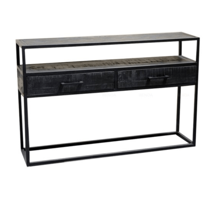SIDETABLE BEJX ZWART MANGOHOUT 120CM