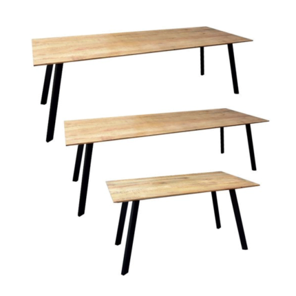 EETTAFEL BEBE RECHTHOEK MANGOHOUT 120 140 160 180 200 220 240CM