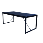 EETTAFEL RECHTHOEK MIDU ZWART MANGOHOUT O POOT 140 160 180 200 220CM