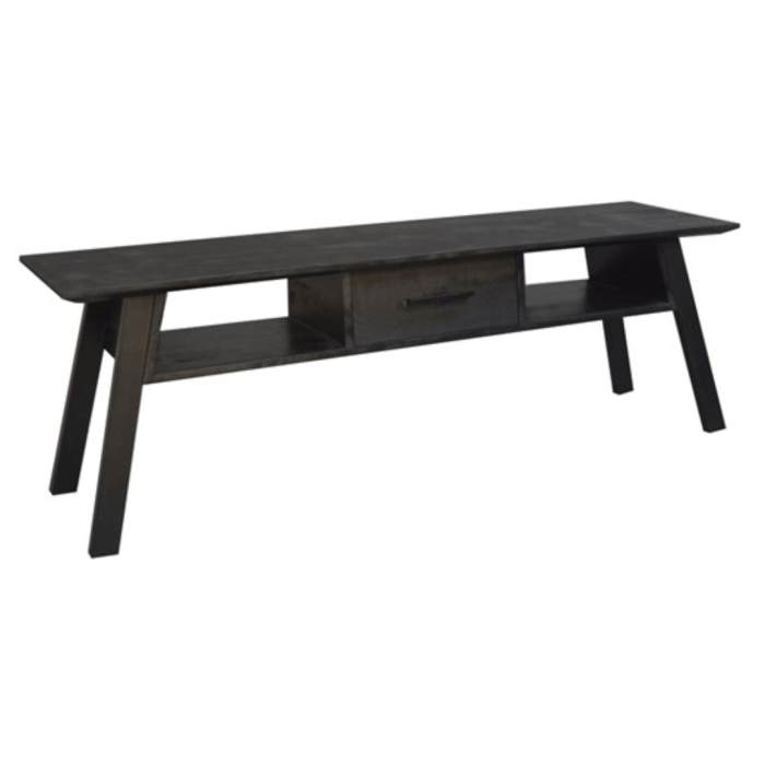 TV MEUBEL BEBE ZWART MANGOHOUT 1 LADE 150CM