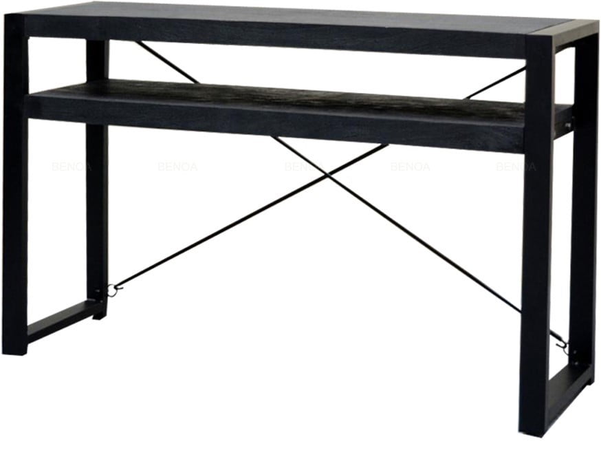 Sidetable BEBR zwart mangohout extra plank 120cm Mango Houten Meubels