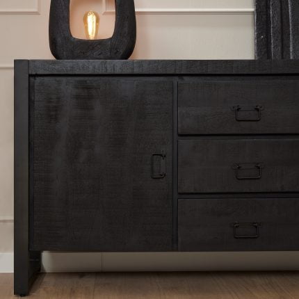Dressoir FSBO zwart mangohout 160cm c2