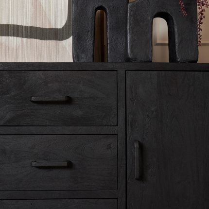 Dressoir FSOM zwart mangohout 220cm c