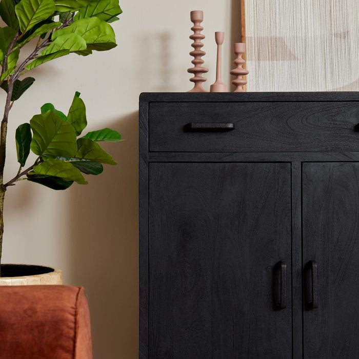 Kast FSOM zwart mangohout 100cm c