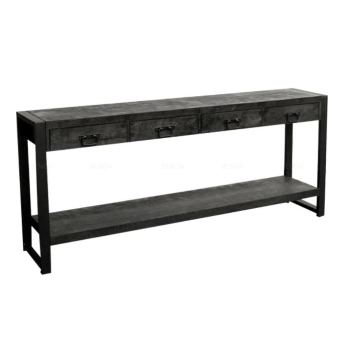 Sidetable BEBR zwart mangohout 180cm