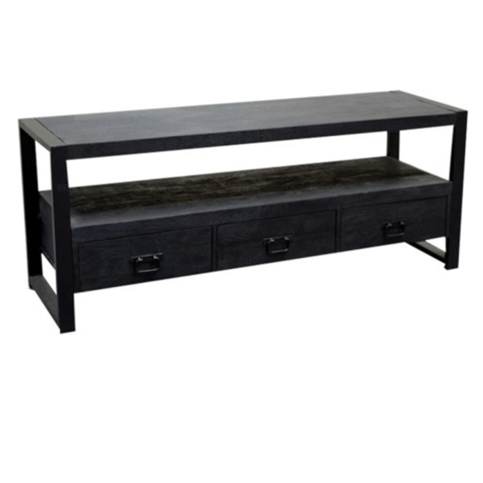TV MEUBEL BEBR ZWART MANGOHOUT 150CM
