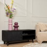 Tv meubel FSOM zwart mangohout 120cm