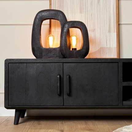 Tv meubel FSOM zwart mangohout 240cm c
