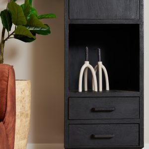 Wandkast FSOM zwart mangohout 55cm c