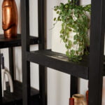 Boekenkast FSBO zwart mangohout 3 lades c