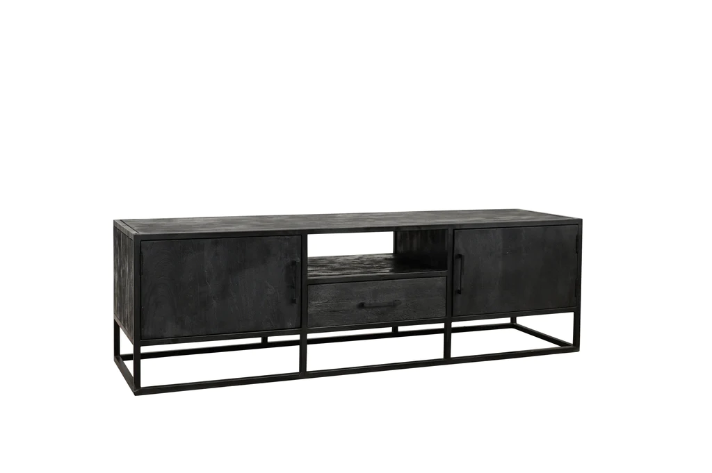 Mango houten meubels 4 MIBR tv meubel zwart z
