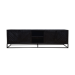 TV MEUBEL MISA ZWART MANGOHOUT SCHUIN MOTIEF 200CM