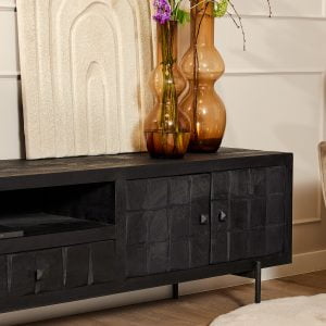 Tv meubel FSBR zwart mangohout 220cm c