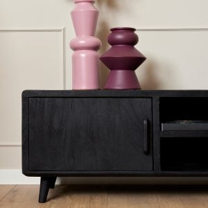 Tv meubel FSOM zwart mangohout 2 deuren 180cm c