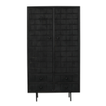 Wandkast FSBR zwart mangohout 2 deuren 4 lades 100cm