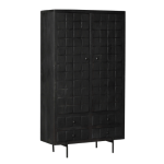Wandkast FSBR zwart mangohout 2 deuren 4 lades 100cm z