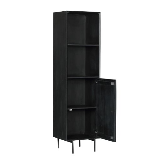 Boekenkast FSMA zwart mangohout 55cm o Boekenkast FSMA zwart mangohout 55cm o
