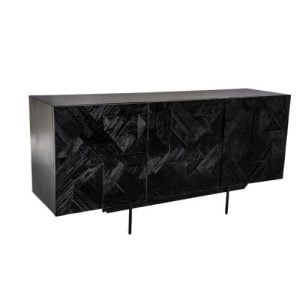 Dressoir FSFL zwart mangohout snijwerk 168cm z