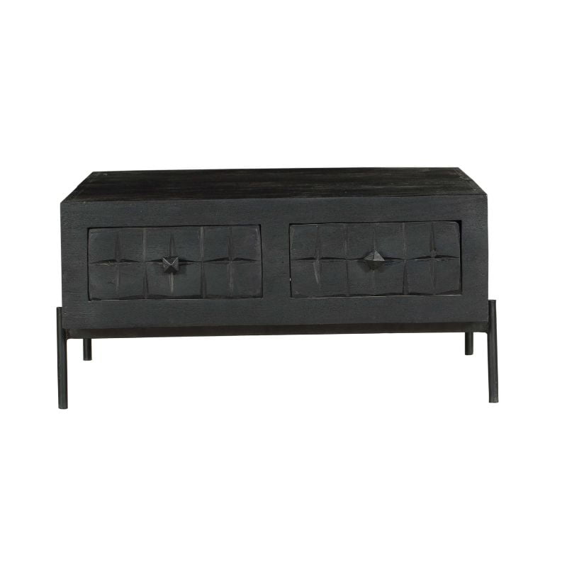 Mango houten meubels 4 Salontafel FSBR zwart mangohout 80cm v