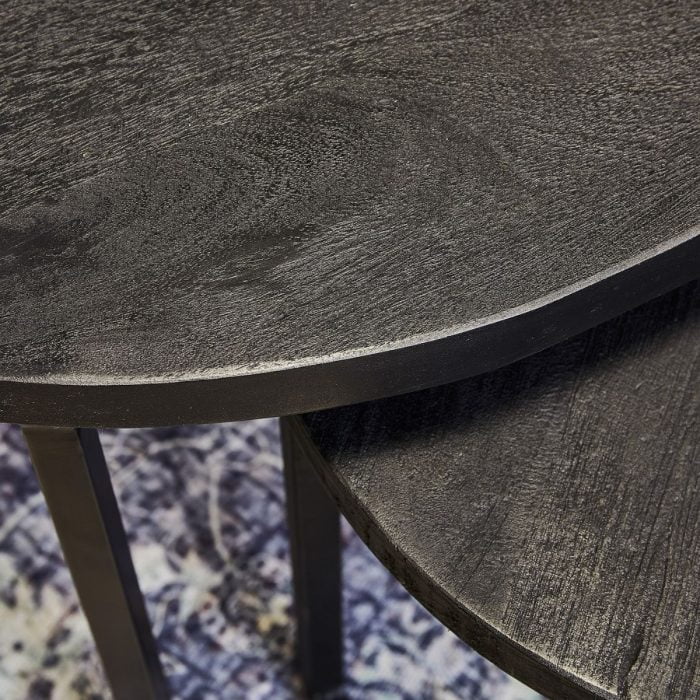 Salontafel FSNE zwart mangohout set van 3 c2