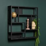 Wandrek FSNE zwart mangohout vierkant 75cm