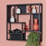 Wandrek FSNE zwart mangohout vierkant 75cm c