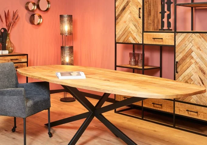 Mango houten meubels 87 FSE deens ovaal