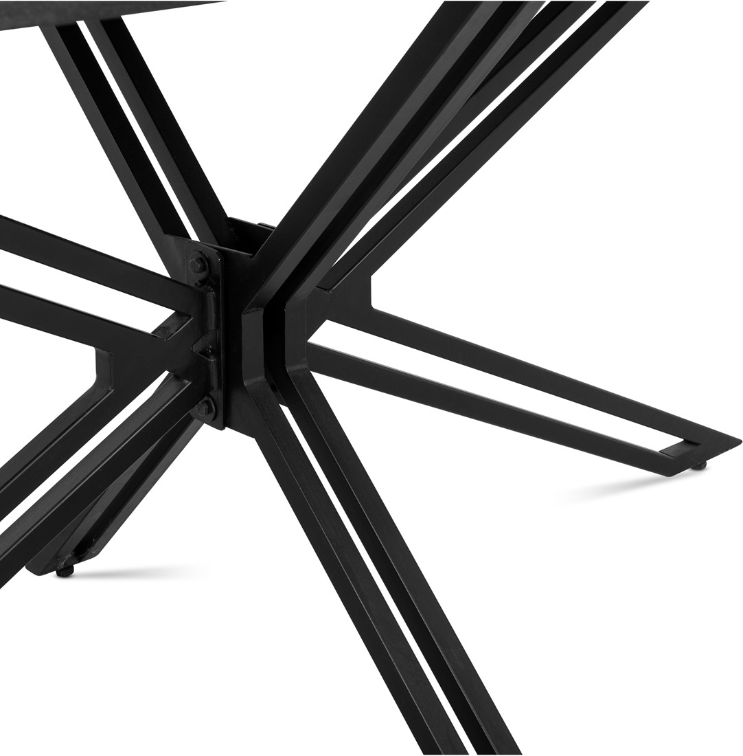 Mango houten meubels 4 eettafel yana zwart 120 3